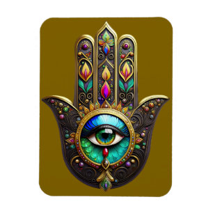 Farbige braune Gold Hamsa Regenbogenfarbe Drittes Magnet