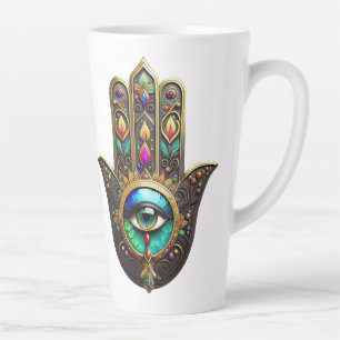 Farbige braune Gold Hamsa Regenbogenfarbe Drittes  Milchtasse