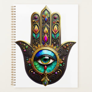 Farbige braune Gold Hamsa Regenbogenfarbe Drittes  Planer