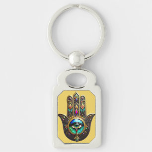 Farbige braune Gold Hamsa Regenbogenfarbe Drittes  Schlüsselanhänger