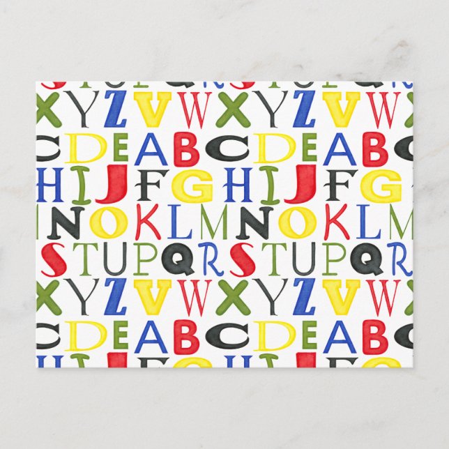Farbige Briefe von Megan Meagher Postkarte (Vorderseite)