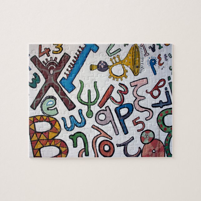 Farbige Buchstaben und Zahlen (Horizontal)