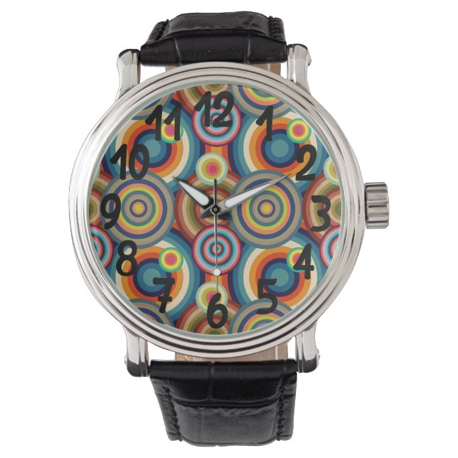 Farbige Bullseyes Armbanduhr (Vorderseite)