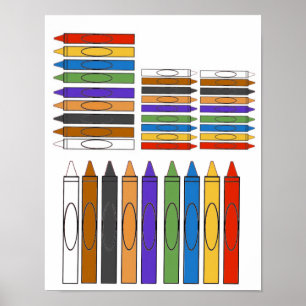 Farbige Buntstifte Clip Art Poster
