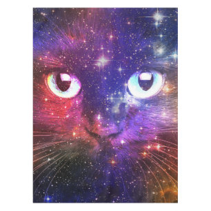 Farbige Bursts Galaxie Katze Tischdecke