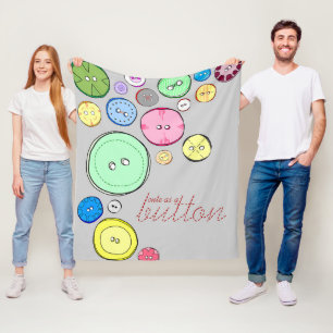 Farbige Button-Illustration Fleecedecke
