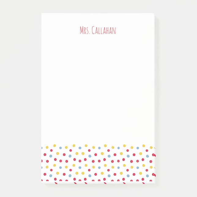 Farbige Buttons Post-It Notizen (Vorderseite)