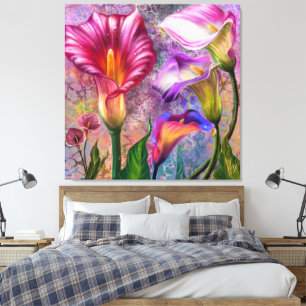 Farbige Calla-Lilien Leinwanddruck