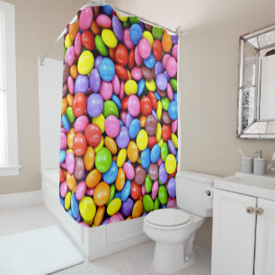 Farbige Candy Pieces Duschvorhang