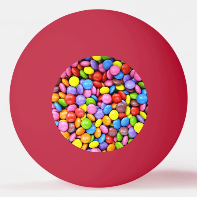 Farbige Candy Pieces Tischtennisball (Vorderseite)