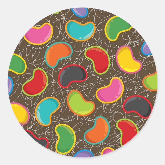 Farbige Candy Retro Jellybohnenaufkleber Runder Aufkleber (Vorderseite)