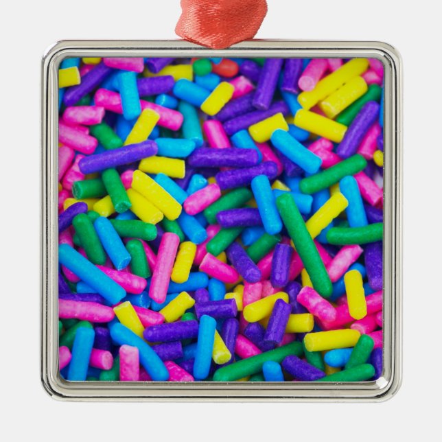 Farbige Candy Sprinkles Ornament Aus Metall (Vorne)