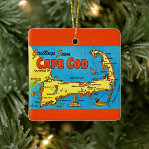 Farbige Cape-Cod-Karten-Verzierung Keramikornament