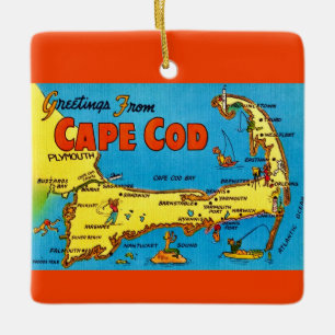 Farbige Cape-Cod-Karten-Verzierung Keramikornament