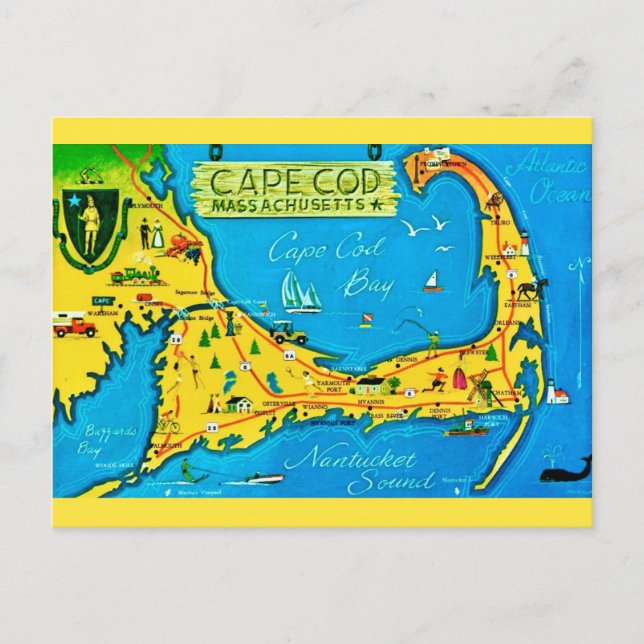 Farbige Cape Cod  Postkarte (Vorderseite)