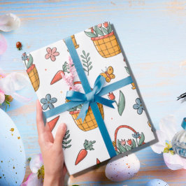 Farbige Carrots Blume Frühjahrsmuster Ostern Geschenkpapier