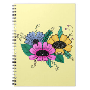Farbige Cartoon-Blume Notizblock