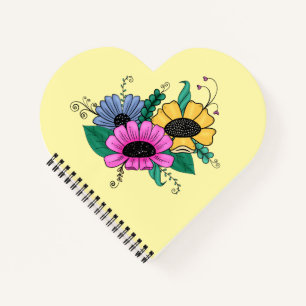Farbige Cartoon-Blume Notizbuch