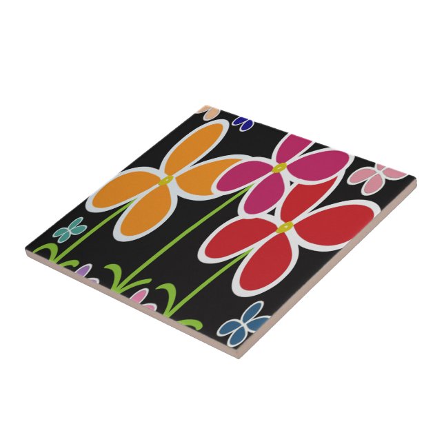 Farbige Cartoon Style Blume ・ Klein ・ Tile Fliese (Seite)