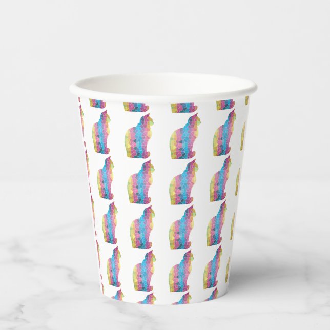 Farbige Cat Paper Cups Pappbecher (Vorderseite)