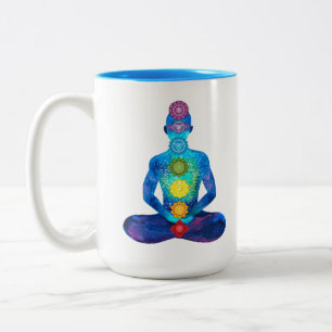 Farbige Chakra-Meditations-Tasse Zweifarbige Tasse