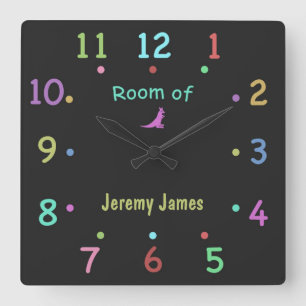 Farbige Chalk-Uhr Quadratische Wanduhr