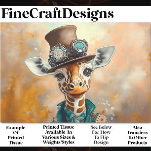 Farbige charmante Giraffe, Zylinder AE5L Decoupage Seidenpapier