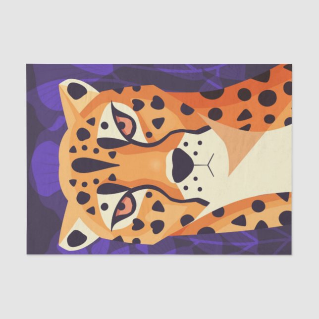 Farbige Cheetah Animal Decoupage Seidenpapier (Vorderseite)