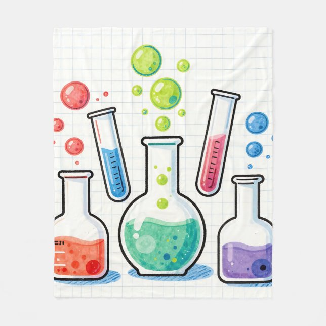 Farbige Chemie-Laborglaswaren  Fleecedecke (Vorderseite)