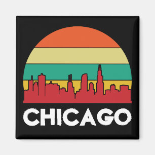 Farbige Chicago Windy City Stadtansicht Magnet