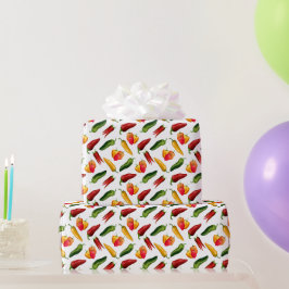 Farbige Chili-Paprikaschoten Geschenkpapier