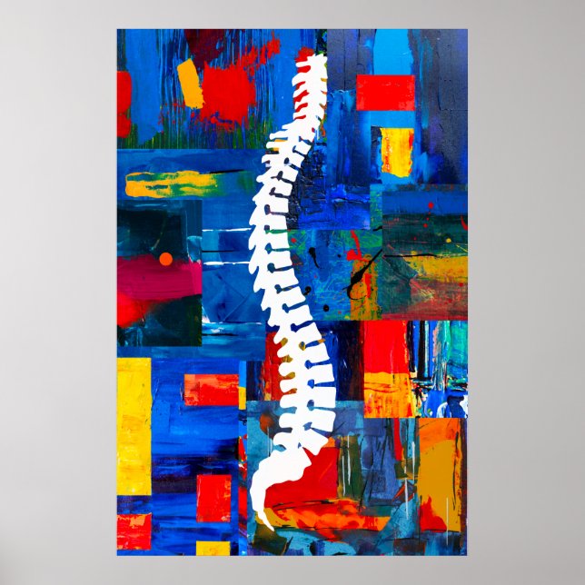 Farbige Chiropraktische Spinenposter-Malerei Verla Poster (Vorne)
