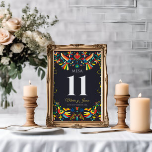 Farbige Cinco de Mayo Fiesta Spanische Hochzeit Tischnummer