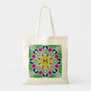 Farbige Circle Retro Floral Wirbel Tragetasche