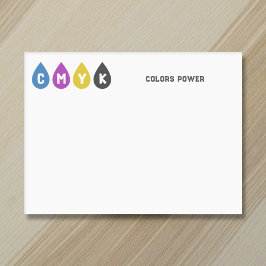Farbige CMYK-Tintentropfen Post-it Klebezettel
