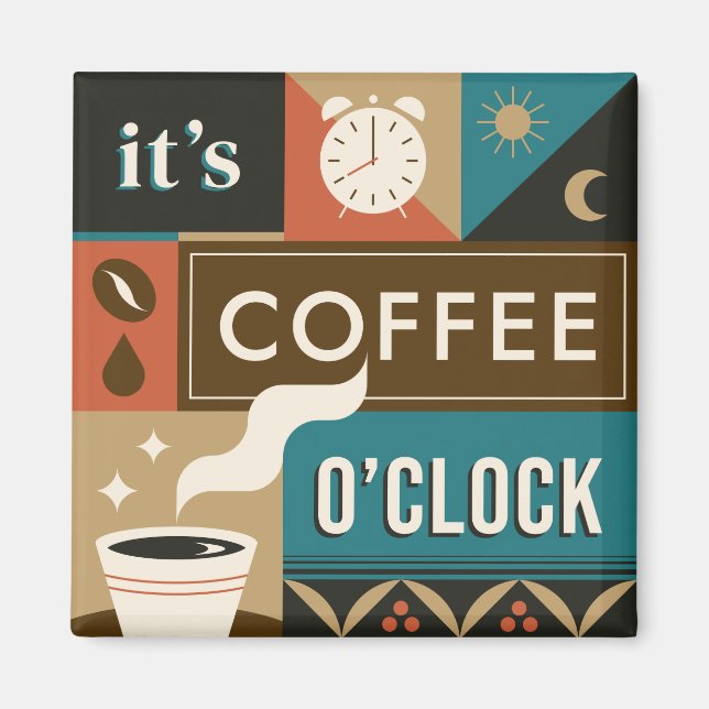 Farbige Coffee Quotes Magnet (Vorne)