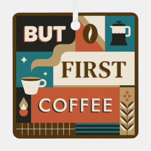 Farbige Coffee Quotes Ornament Aus Metall