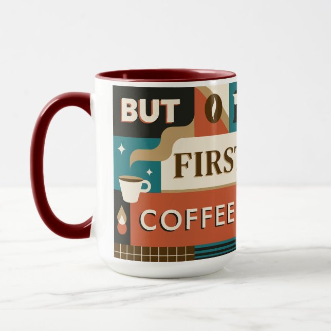 Farbige Coffee Quotes Tasse (Links)