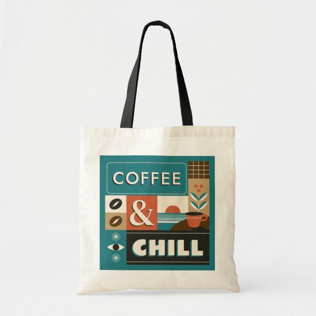 Farbige Coffee Quotes Tragetasche (Vorne)