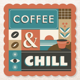 Farbige Coffee Quotes Untersetzer