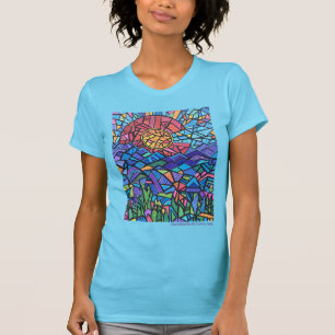 Farbige Colorado-Flagge, Landschaft mit Bergen T-Shirt