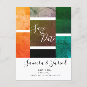 Farbige Colorblock-Marmor-Heiratsurkunde-Postkarte Postkarte