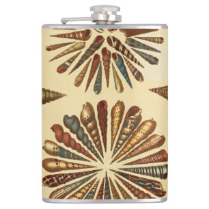 Farbige Conch-Muscheln personalisieren Name Flask Flachmann