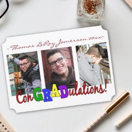 Farbige ConGRADlationen 3 Foto Abschluss Card Einladung