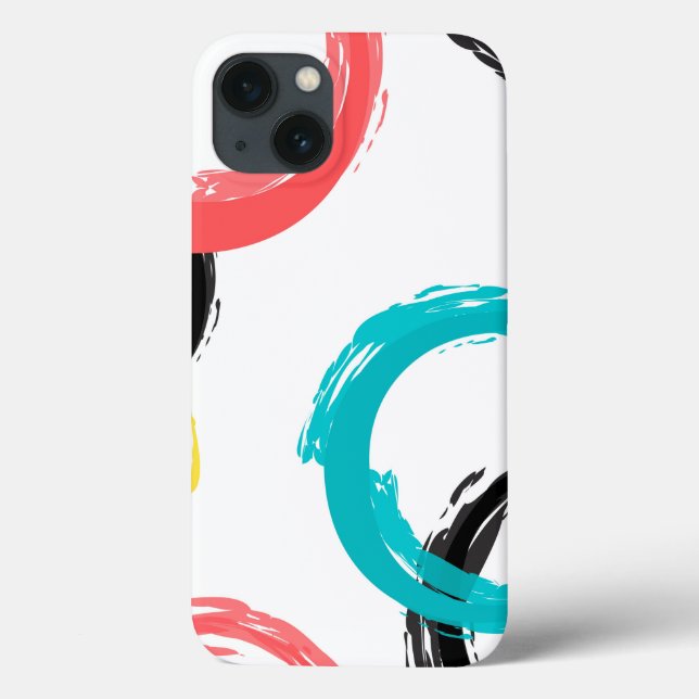Farbige, coole, moderne, trendige Pinselstrichkrei Case-Mate iPhone Hülle (Rückseite)