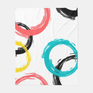 Farbige, coole, moderne, trendige Pinselstrichkrei Fleecedecke