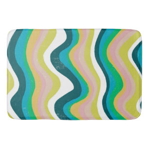 Farbige Coole und Fun Waves Streifen Badematte