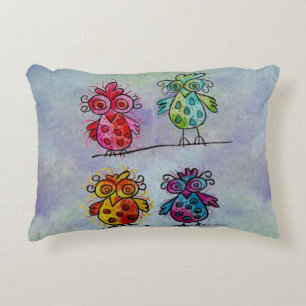 Farbige Couchkissen (Whimsical Birds 01) Dekokissen