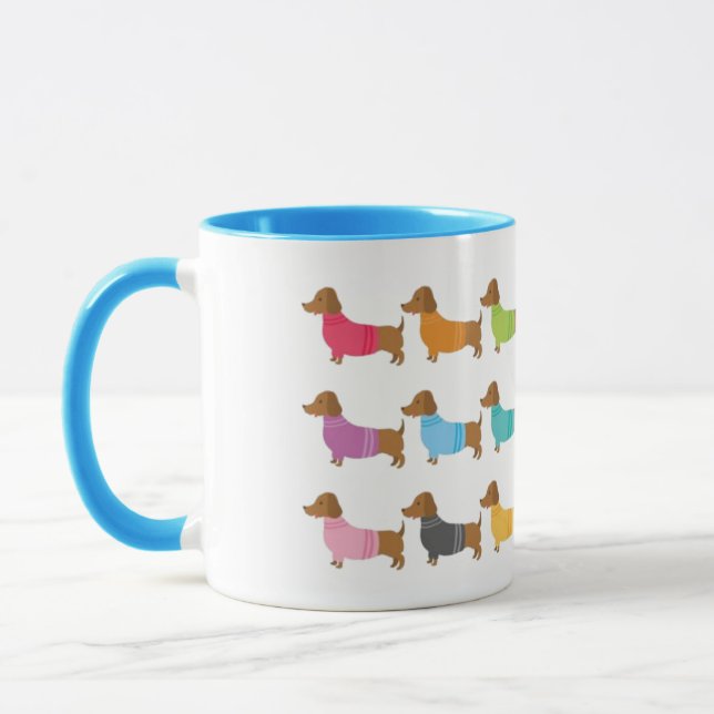 Farbige Dackeln Kaffee Tasse (Links)