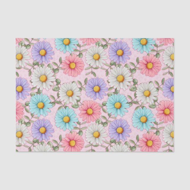 Farbige Daisy-Blume Rosa Seidenpapier (Vorderseite)